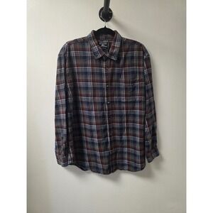 Cactus Man Authentic Workwear Flannel Shirt Mens XL Plaid Button Up Cotton